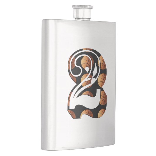 Basketball Nummer zwei, klassische Hüftflasche Flachmann (Rechts)