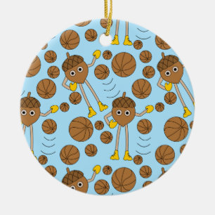 Basketball Nut Pattern Keramik Ornament