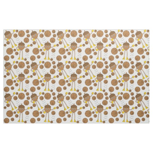 Basketball Nut Pattern Stoff (Fat Quarter (45,7 x 55,9 cm))