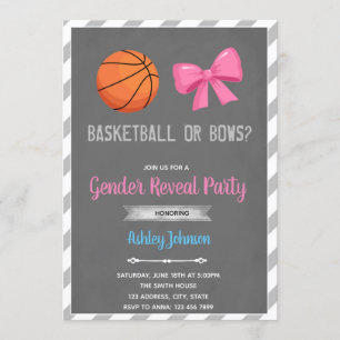 Basketball oder Bows Geschlecht Einladung