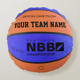 BASKETBALL OFFIZIELL GAMM PILLOW Blue D Original Rundes Kissen