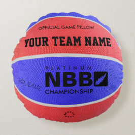 BASKETBALL OFFIZIELLES SPIEL PILLOW Blau D Rote Sc Rundes Kissen