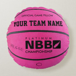 BASKETBALL OFFIZIELLES SPIEL PILLOW Pink bl Rundes Kissen