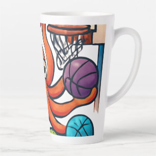 Basketball Oktopus Lustige Cartoon-Kunst Milchtasse
