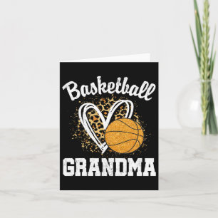 Basketball Oma Leopard Herz Karte
