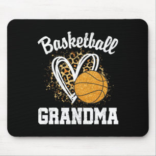 Basketball Oma Leopard Herz Mousepad