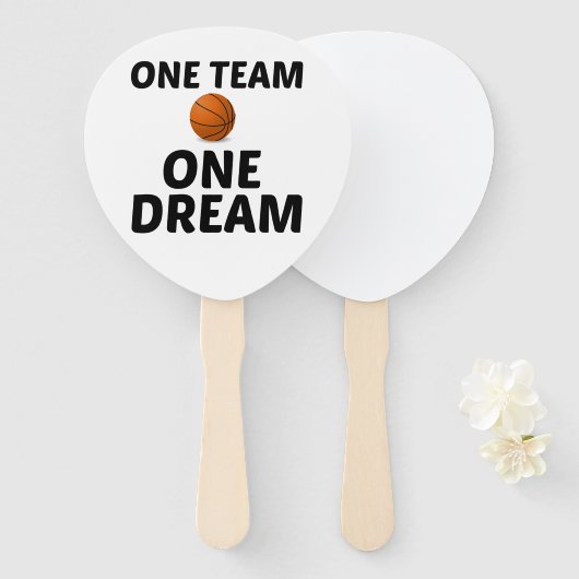 BASKETBALL ONE TEAM ONE DREAM FÄCHER (Vorne und Hinten)