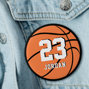 Basketball Orange Ball Benutzerdefinierter Name & Button