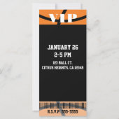 Basketball Orange Black Birthday VIP Pass (Rückseite)