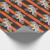 Basketball Orange Black Geschenkpapier (Ecke)