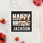 Basketball Orange Black Happy Birthday Party Serviette (Beispiel)
