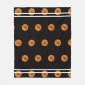 Basketball Orange Black Name Jersey Zahlenmuster Fleecedecke (Vorderseite)