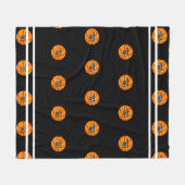 Basketball Orange Black Name Jersey Zahlenmuster Fleecedecke (Vorderseite (Horizontal))