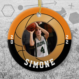 Basketball Orange Black Team Colors Keramik Ornament