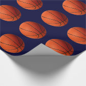 Basketball Orange & Blue Weihnachtswrapping Papier Geschenkpapier (Ecke)