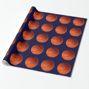 Basketball Orange & Blue Weihnachtswrapping Papier Geschenkpapier