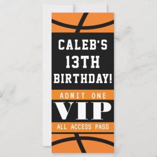 Basketball Orange Schwarzer Geburtstag VIP-Pass