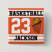 Basketball Orange & White Streifen | DIY Text Button (Vorderseite)
