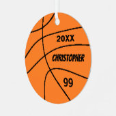 Basketball Ornament Aus Metall (Vorderseite links)
