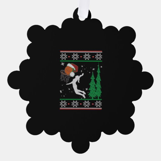 Basketball Ornament Karte (Vorderseite)