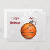 Basketball-Ornament Weihnachtskarten Feiertagspostkarte (Vorne/Hinten)