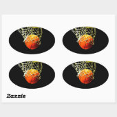 Basketball Oval Stickers (Blatt)