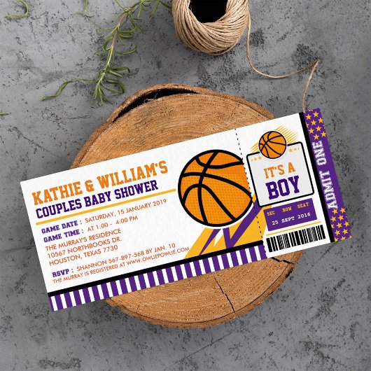 Basketball Paare Kinderdusche Einladung