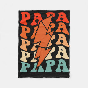 Basketball Papa Vater Retro Groovy Blitzlichtblend Fleecedecke