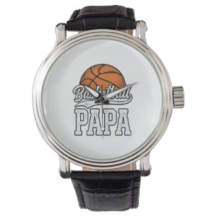 Basketball Papa Vintage Gravur Shirt Design_1 Armbanduhr
