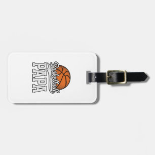 Basketball-Papa-Vintage-Gravur-Shirt-Design_1 Gepäckanhänger