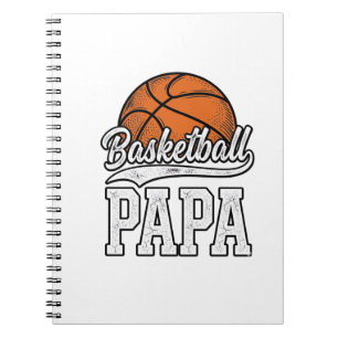 Basketball Papa Vintage Gravur Shirt Design_1 Notizblock
