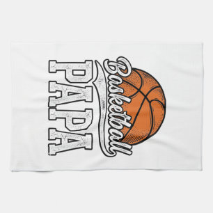 Basketball-Papa-Vintage-Schriftzug-Shirt-Design_1 Geschirrtuch