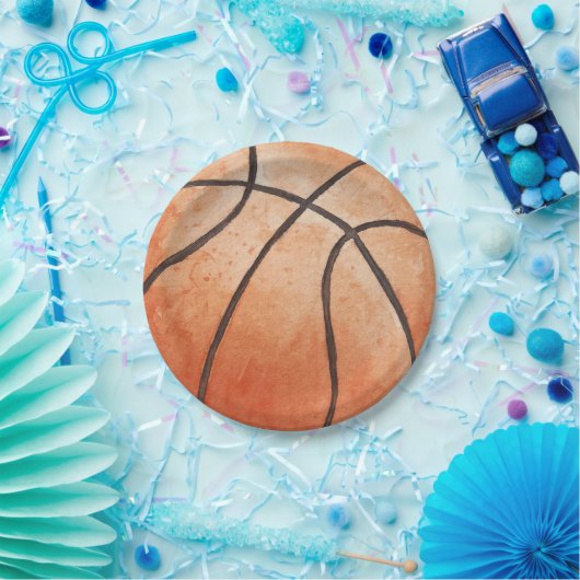 Basketball Paper Plate Pappteller (Party)