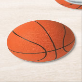Basketball-PapierUntersetzer Runder Pappuntersetzer (Angewinkelt)