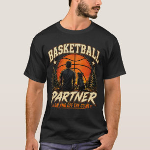 Basketball-Partner-Hundefreund Vintage-Design T-Shirt