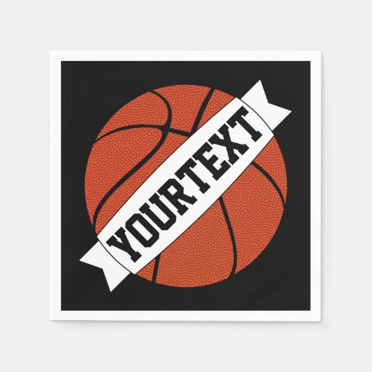 Basketball-Party für Teamname oder Textsport Serviette (Vorderseite)
