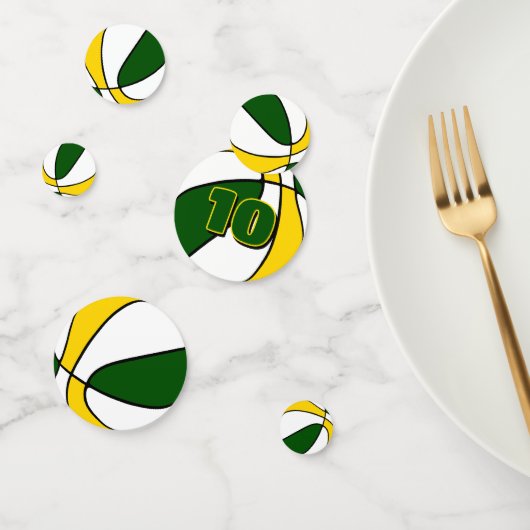 Basketball-Party in grün goldfarbenem Mannschaftsf Konfetti (Gruppe)