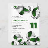 Basketball-Party in grün-grauem Teamfarben Einladung (Vorderseite)