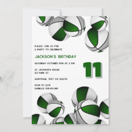 Basketball-Party in grün-grauem Teamfarben Einladung