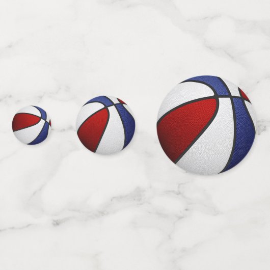 Basketball-Party in Rot-Weiß Konfetti (Rückseiten)