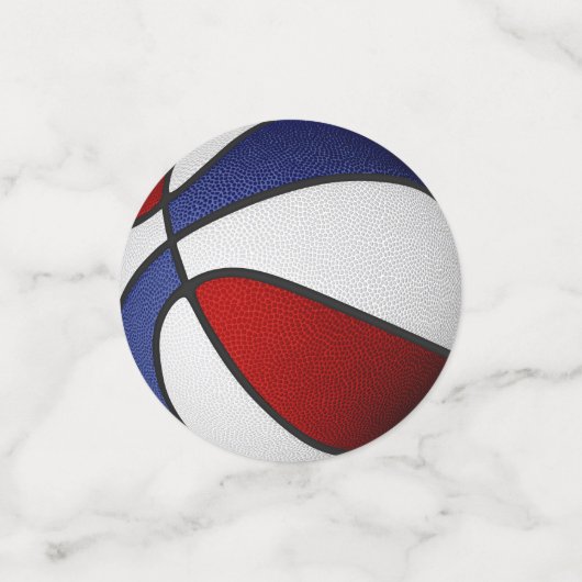 Basketball-Party in Rot-Weiß Konfetti (Klein Vorderseite)