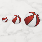 Basketball-Party in Rot-Weiß Konfetti (Rückseiten)