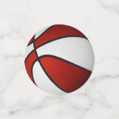 Basketball-Party in Rot-Weiß Konfetti (Klein Vorderseite)