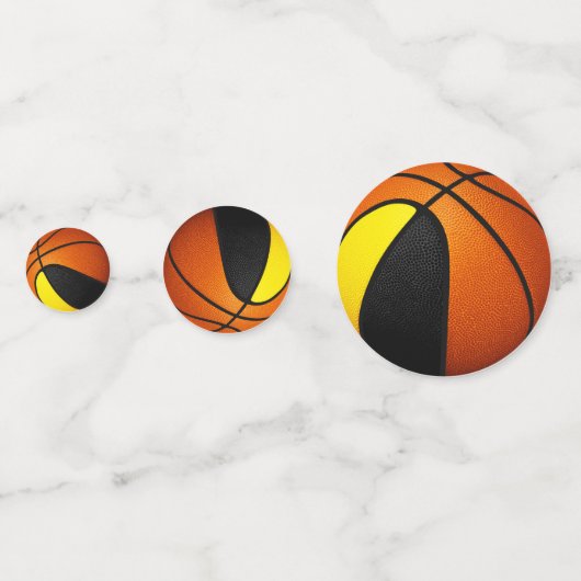 Basketball-Party in schwarzem Gold Konfetti (Rückseiten)