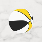 Basketball-Party in schwarzem Gold Konfetti (Klein Vorderseite)