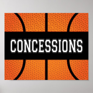 Basketball Party-KONZESSIONEN Beschriftung Poster