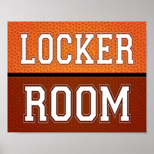 Basketball Party LOCKER ZIMMER Beschriftung Poster