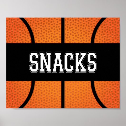 Basketball Party SNACKS signieren Print Poster (Vorne)