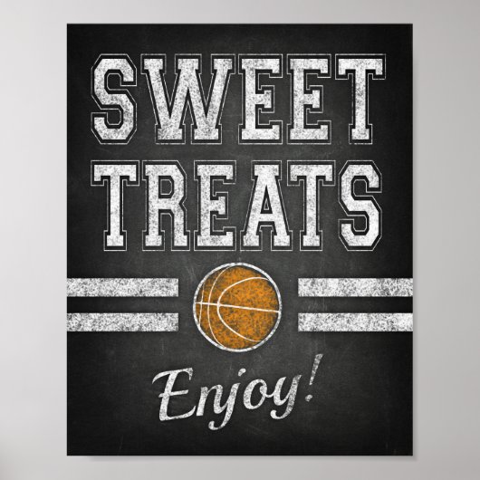 Basketball Party SWEET LECKEREIEN GENIESSEN! Druck Poster (Vorne)