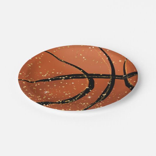 Basketball-Party-Teller Pappteller (Schrägansicht)